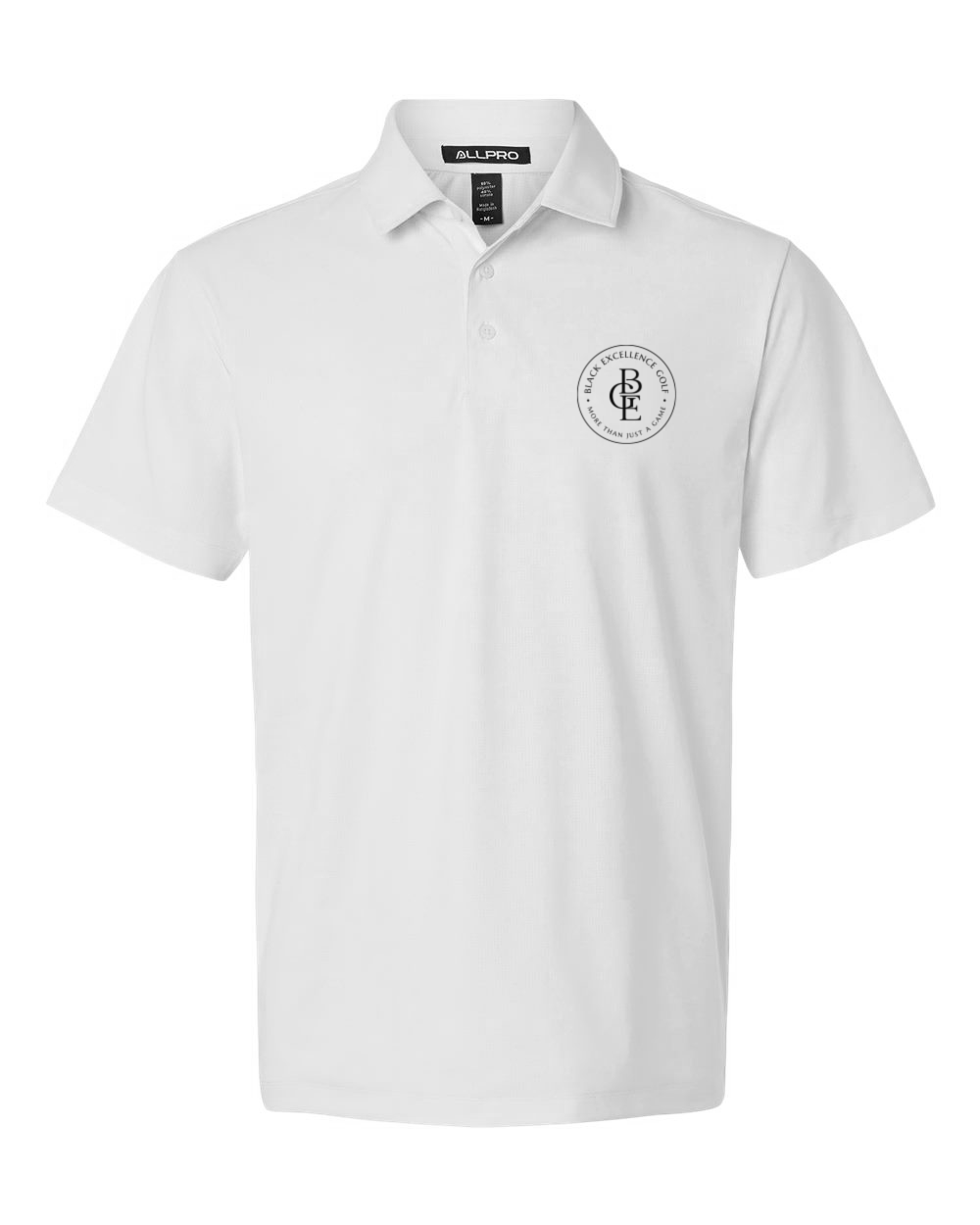 Premium Embroidered Men's Golf Polo (Black/White)