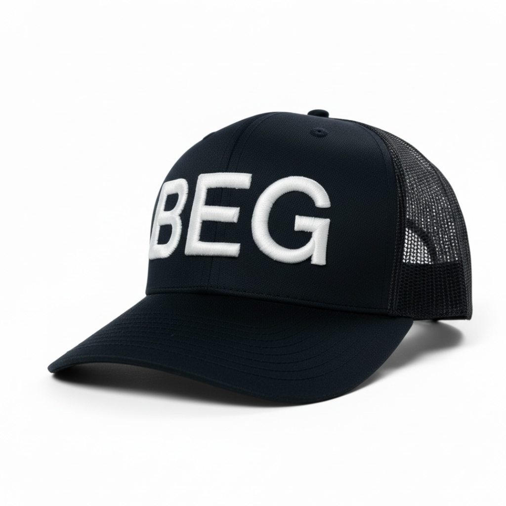3D Puff Initials (Black)
